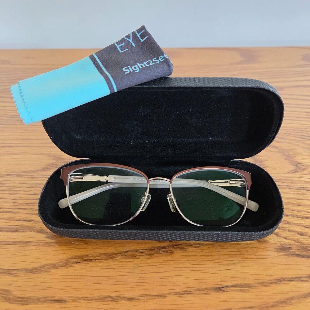 South Hampton SH9001 Eyeglasses Brown Gold Cat Eye Full Rim Frame 55-15-140